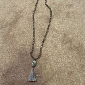 Elegant Beaded Necklace with Tassel